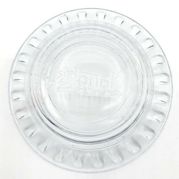 Vintage Harrah's Casino Ashtray Hotel Motel Embossed Logo Clear Glass 4.5" Round - Picture 4 of 6